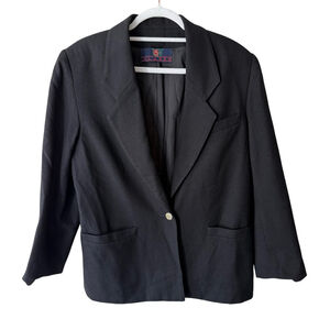 Al Jean Elegant Black Women's Blazer Size M L Office Work Preppy Business